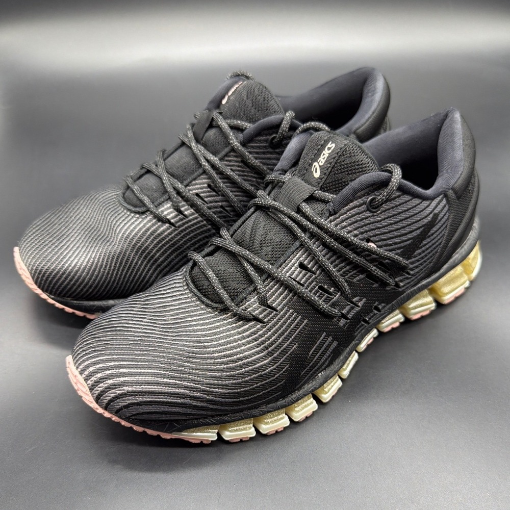 ASICS Gel-Quantum 360 5 Womens Running Shoes Black Gold Pink 1022A029 Size 6.5
